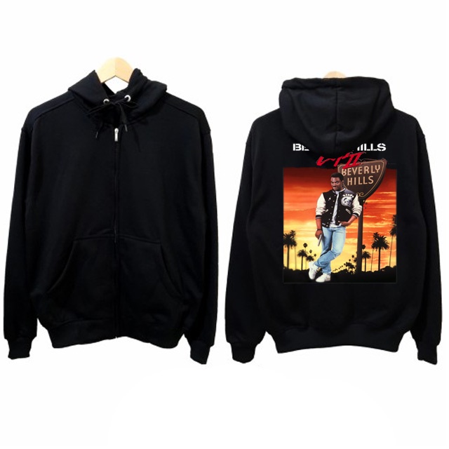 Jaket Hoodie Beverly Hills Cop II Hoodie Ritsleting Bahan Cotton Fleece New Zipper Hoodie