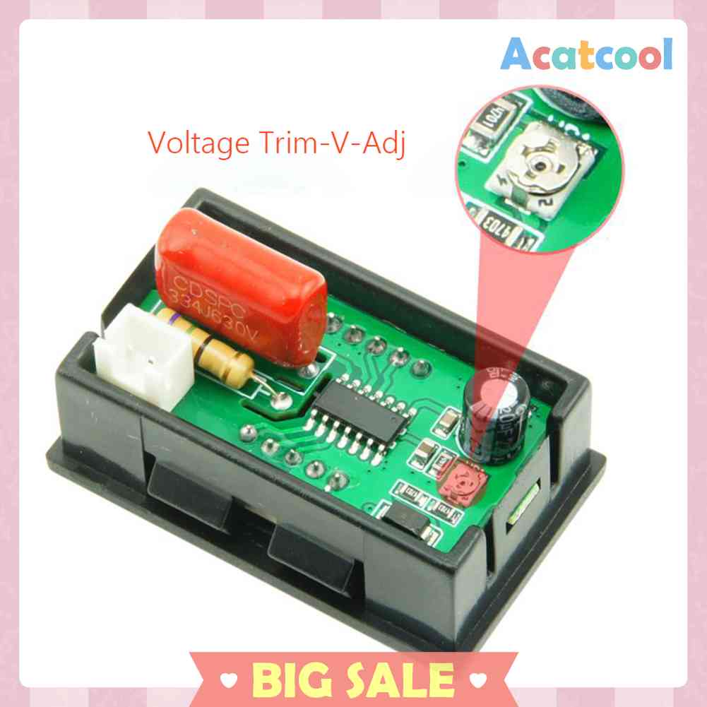 0.56 inch Voltmeter LED Display AC 50-500V 2 Kabel Untuk Mobil