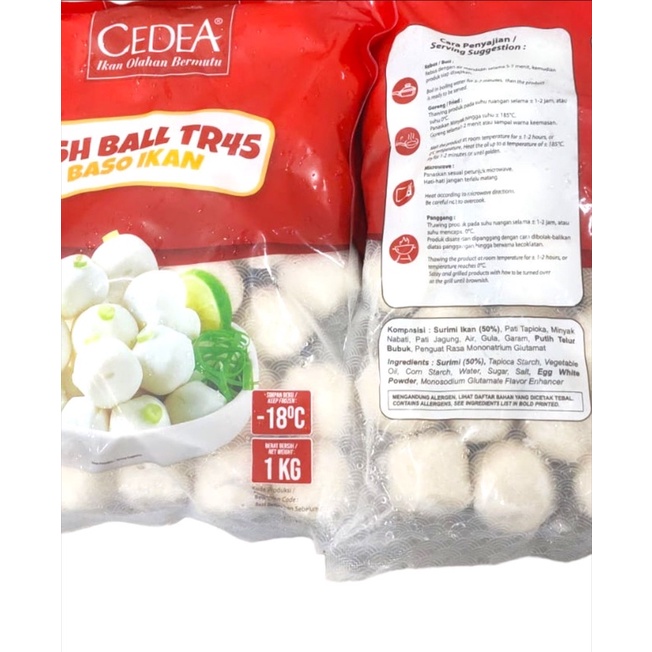 

Cedea bakso premium baso ikan 1kg TR 45 fish ball cedea 1 kg