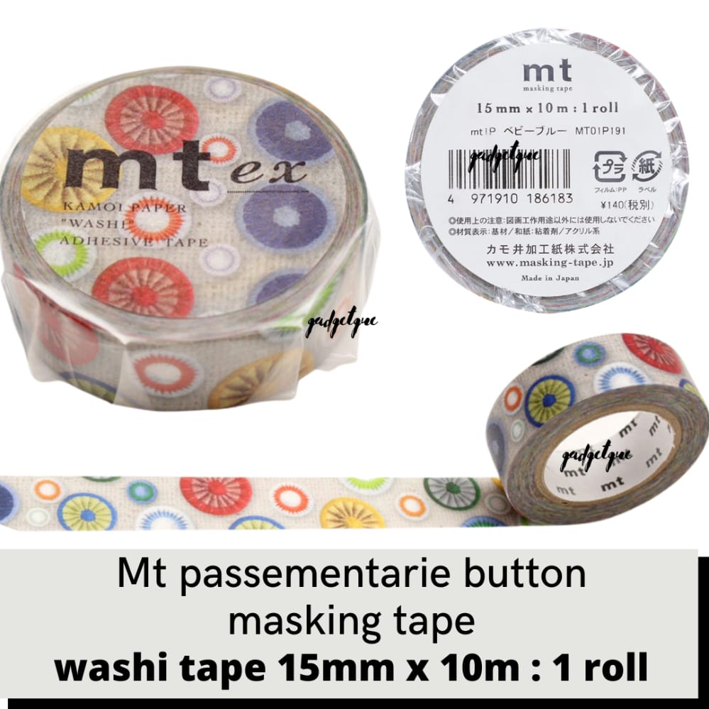 

washi tape MT passementarie button masking tape 10 M 1 roll solasi kertas isolasi kertas selotip kertas washi tape aesthetic original murah