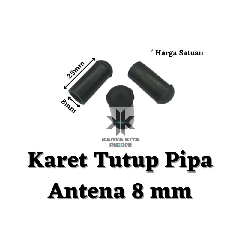 Karet Tutup Pipa Antena Diameter 8mm Alas Kaki Pipa Antena