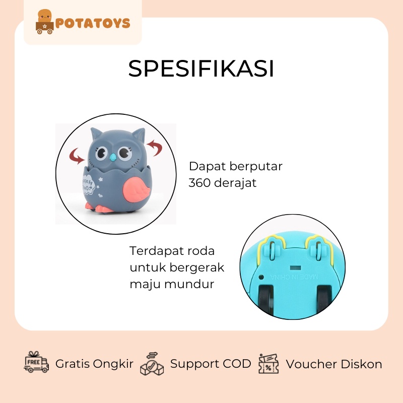 [ Potatoys ] Mainan Bayi Owl / Happy Owl / Mainan Rotating Owl