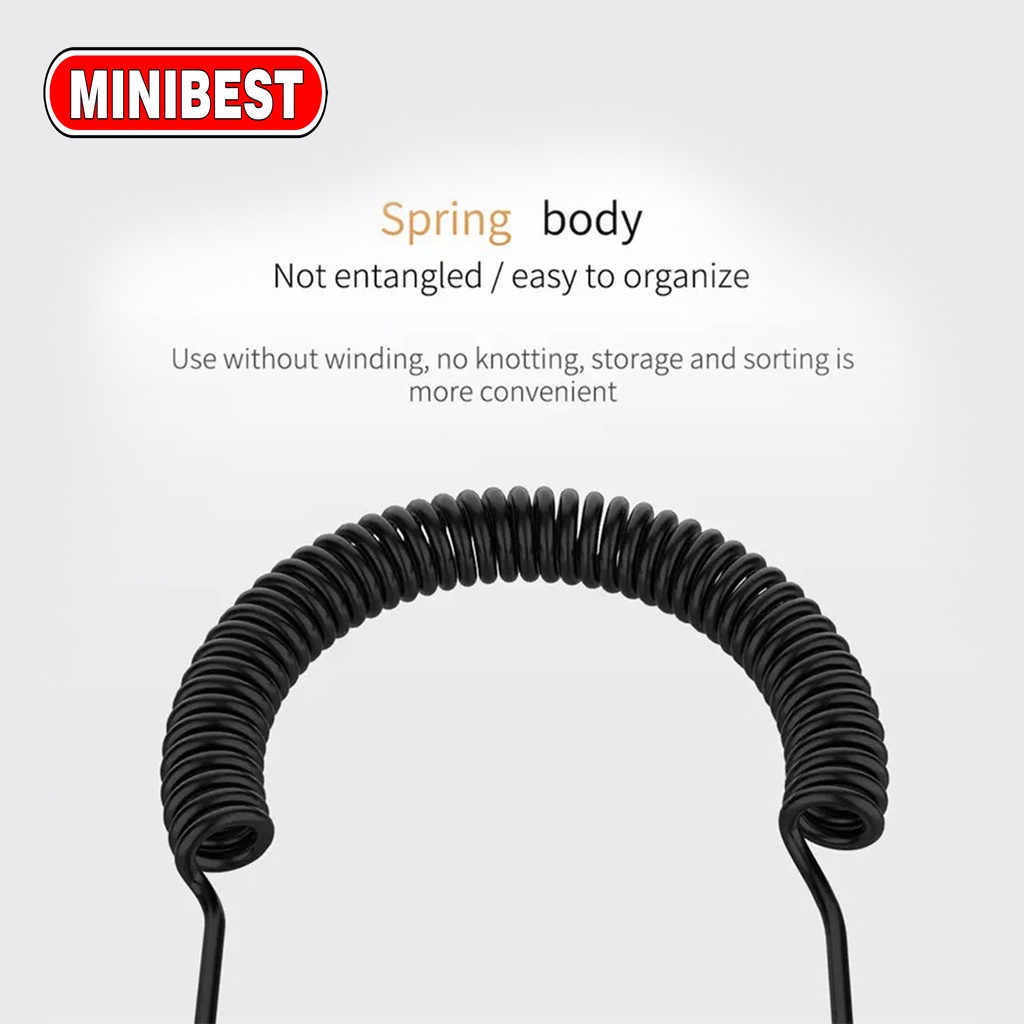 [MB] Kabel AUX Spring HiFi 3.5mm 4.9 Male Ke Male Untuk Headphone / MP3 / 4 / Handphone