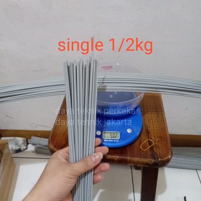 Kawat Las Pvc 1/2Kg Single Abu-Abu - Kawat Las Pipa Pvc 500Grm