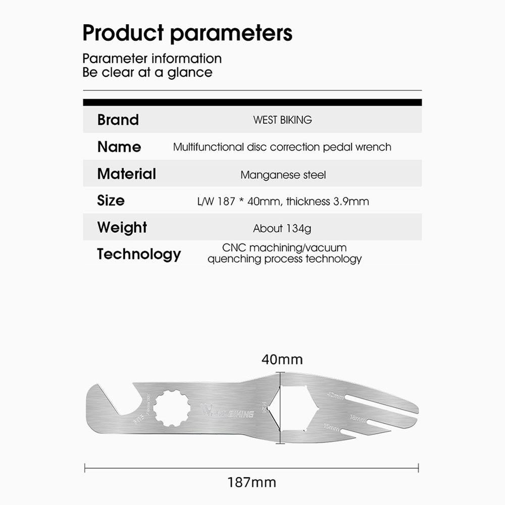 Lanfy Sepeda Pedal Spanner Multifungsi Aksesori Pemeliharaan Bersepeda Alat Perbaikan Stainless Steel Alat Perbaikan Sepeda