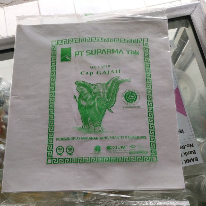 

kertas nasi kfc mg paper ukuran 25x27 cap gajah isi 100 lembar murah lampung