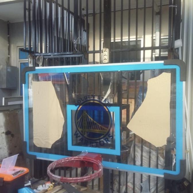 Akrilik papan basket full 2set ukuran 180cmx105cm tebal 20mm