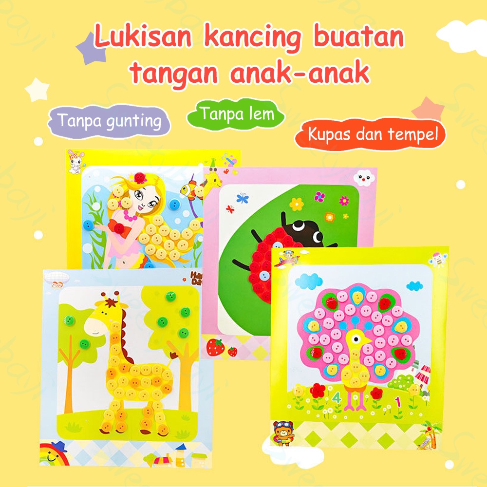 Sweetybayi Handmade DIY untuk anak tk Mainan edukasi anak Lukisan Kancing