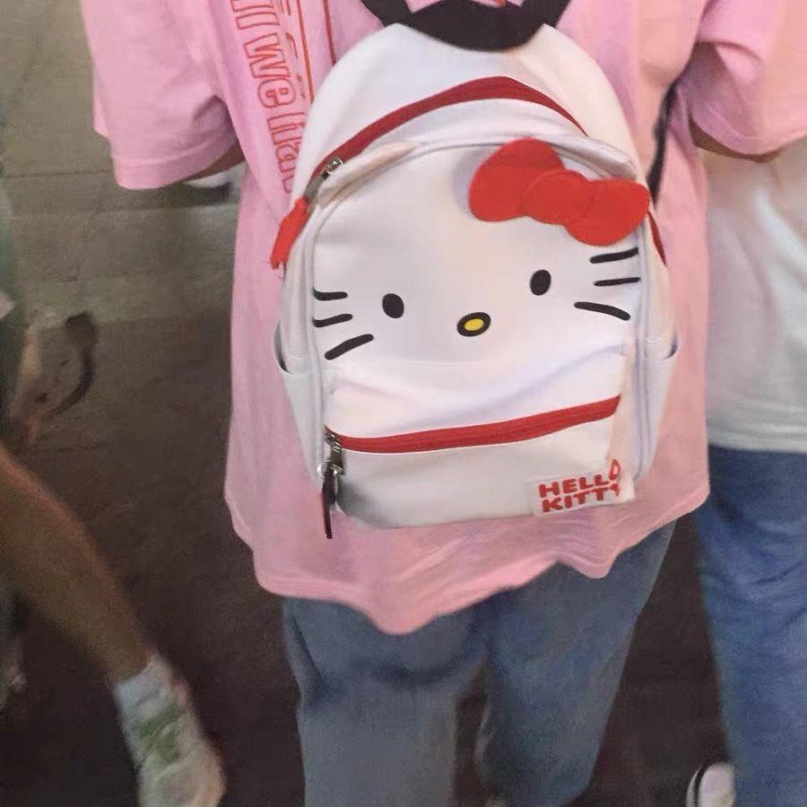 Sera Jepang gaya perguruan tinggi kartun dua dimensi kt kucing ransel ransel siswa tas sekolah Hello Kitty kecil lucu