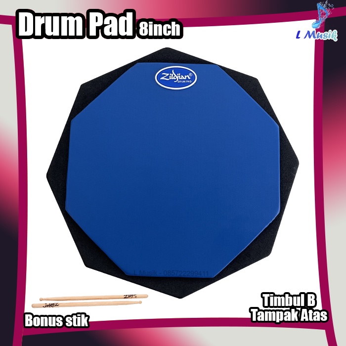 PAD DRUM 8IN LATIHAN STICKING DRUM PAD