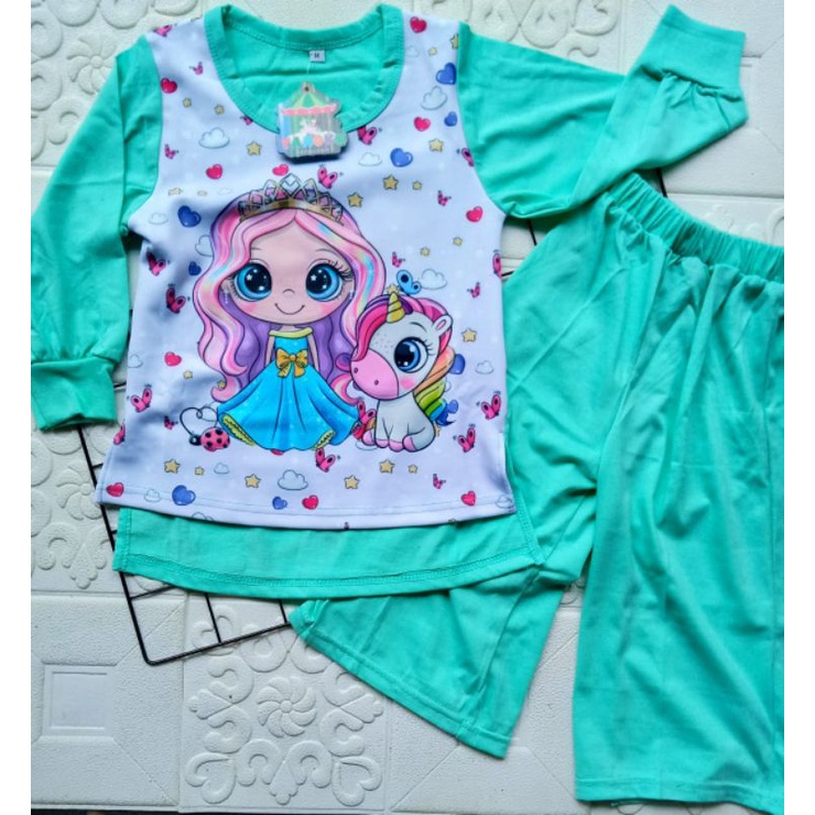 SETELAN KULOT ANAK OVERSIZE SLEBEW 3-8 TAHUN LENGAN PANJANG PRINCESS UNICORN BY TAROKO / SETELAN ANAK CEWEK OVERSIZE SLEBEW