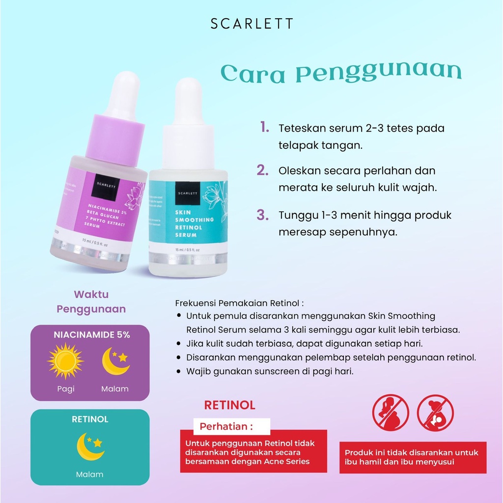 [COD] Scarlett Paket 2in1 Whitening Retinol + Niacinamide Membantu Mencegah Penuaan Dini - 25ML