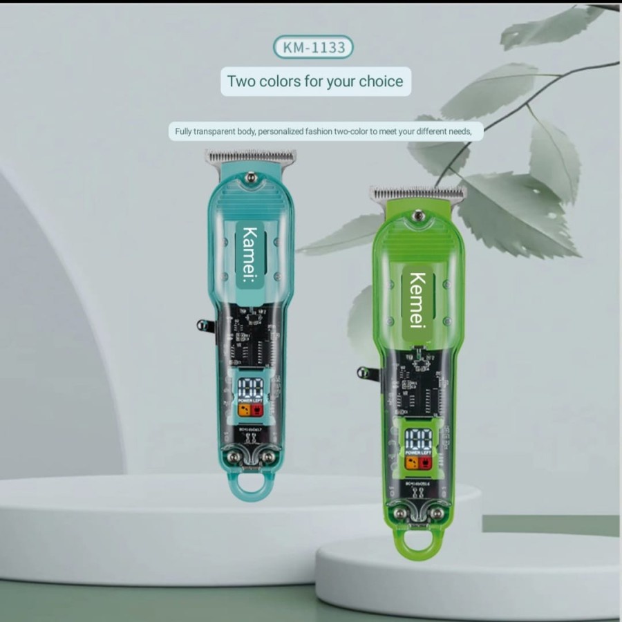 Kemei Alat Cukur Rambut Km-1133 Transparan Hair Clipper