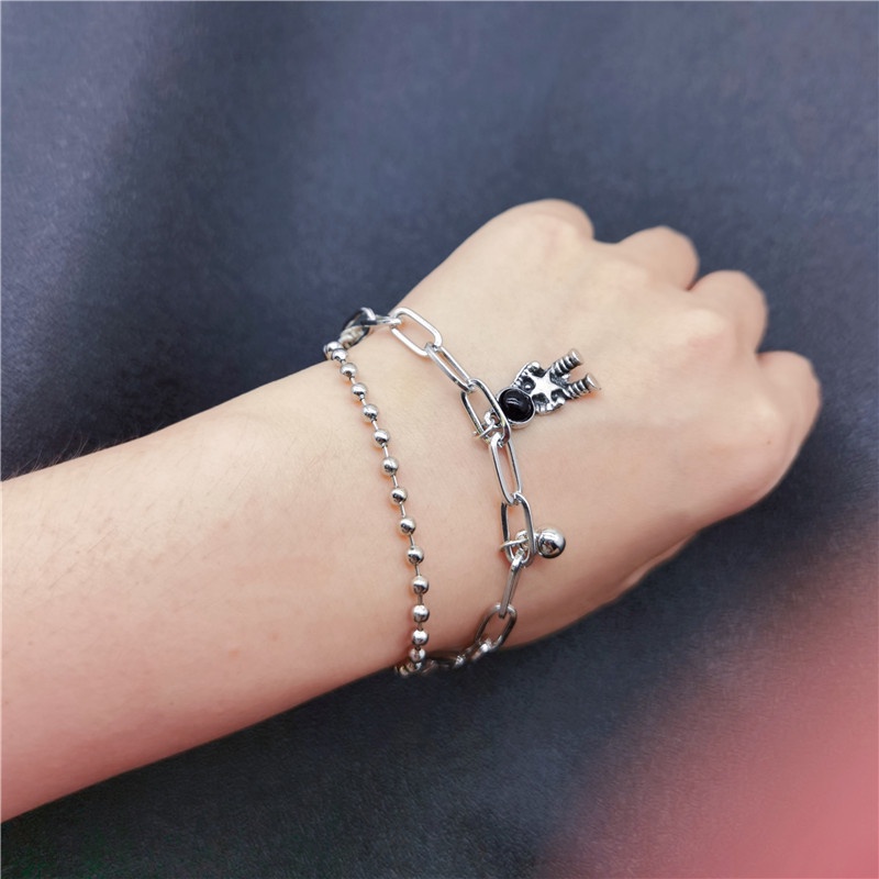 Gelang Rantai Manik Pendant Astronot Untuk Pasangan