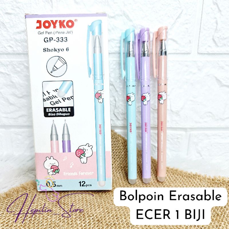 

Pulpen JOYKO ERASABLE GEL PEN FANCY CAT ECER 1 BIJI / BOLPOIN HAPUS JOYKO GP-334 atau GP-333 / BOLPOIN BISA DI HAPUS JOYKO