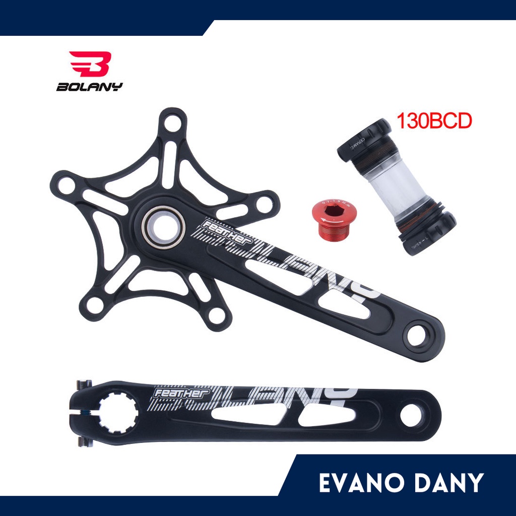 Crank Arm Bolany Feather BCD 130 Sepeda Lipat Include BB tanpa Chainring Original