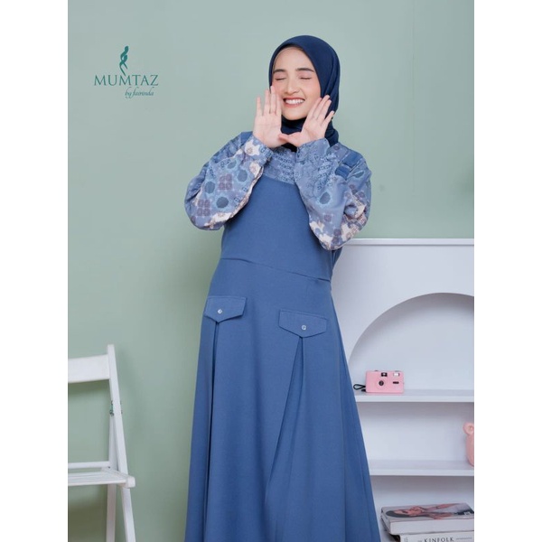 GAMIS/DRESS MILEA OVERALL IINER OUTER MENYATU FEMINIM LOOK SAKU HIDUP by MUMTAZ