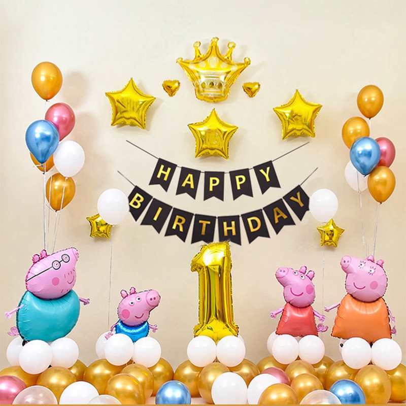 Image of Set paket balon dekorasi ulang tahun anak dekorasi ultah happy birthday party tema Spider-Man balon karakter ulang tahun H943 #6