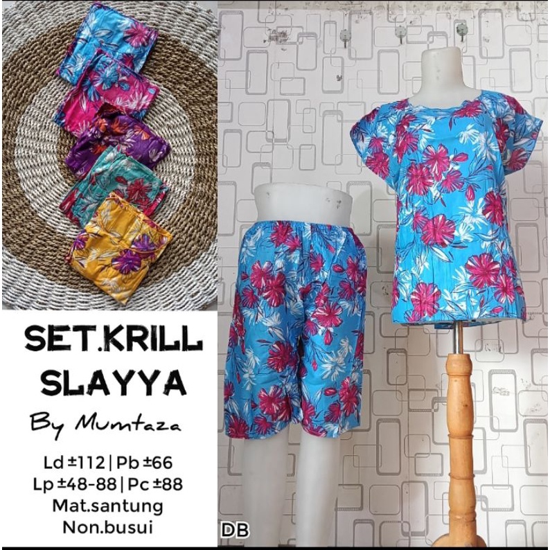 Setelan Kril Daster, Setelan Baju Tidur wanita, Daster tiedye kencana ungu, Setelan Babydoll Rayon