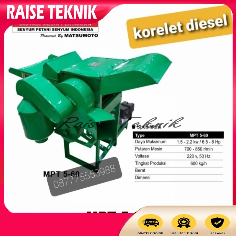 MESIN PERONTOK PADI MAHKOTA MPT 5-60