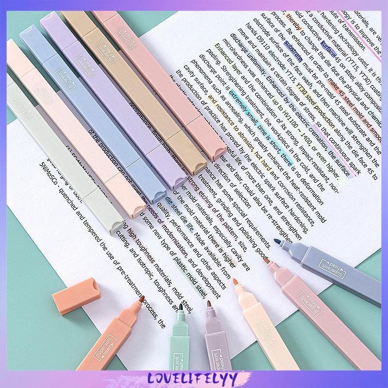 

Morandi 6 Pcs/set Berwarna Neon Pena Kepala Ganda Pena Stabilo Seni Spidol Siswa Spidol Anak Alat Tulis -LOY