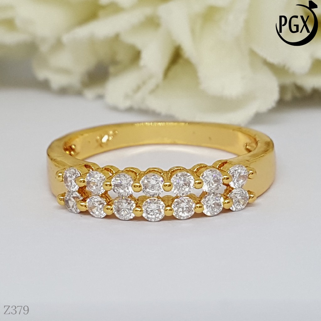 PGX Cincin Xuping Wanita Aksesoris Fashion Perhiasan Lapis Emas Premium - Z379