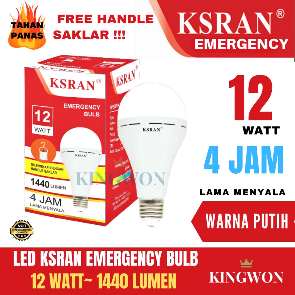 LAMPU LED BOHLAM EMERGENCY LAMPU EMERGENCY BULB 9W 12W 15W 18W BOHLAM LAMPU LISTRIK MATI DARURAT E27