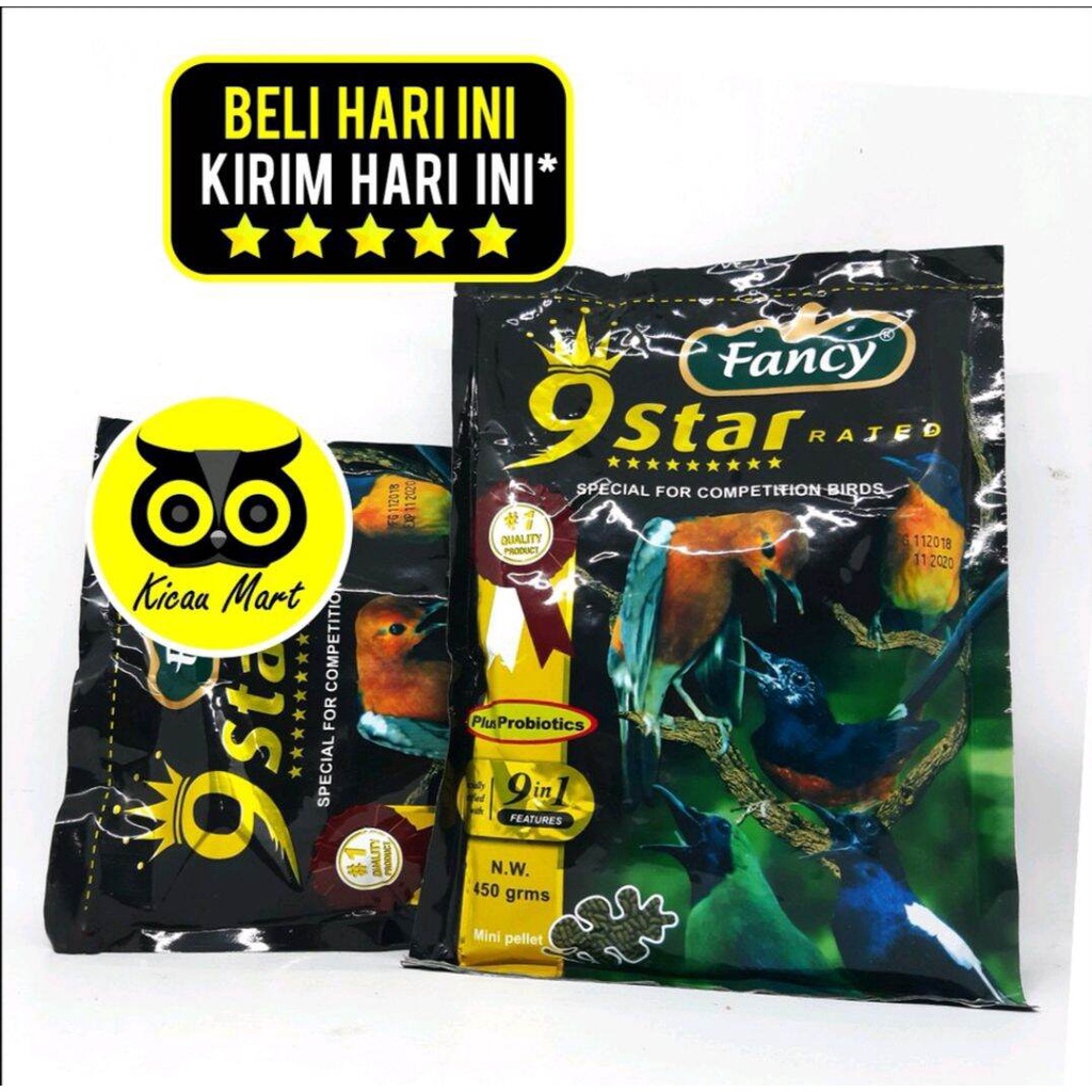 Fancy 9 star bintang nine hijau pur kicau ocehan voer murai kacer pentet jalak dll