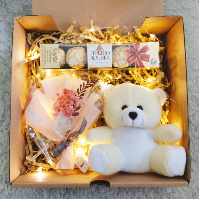 

(COD) Hampers Valentine | Kado Gift Cewe | Hadiah Valentine - Tanpa Lampu LED