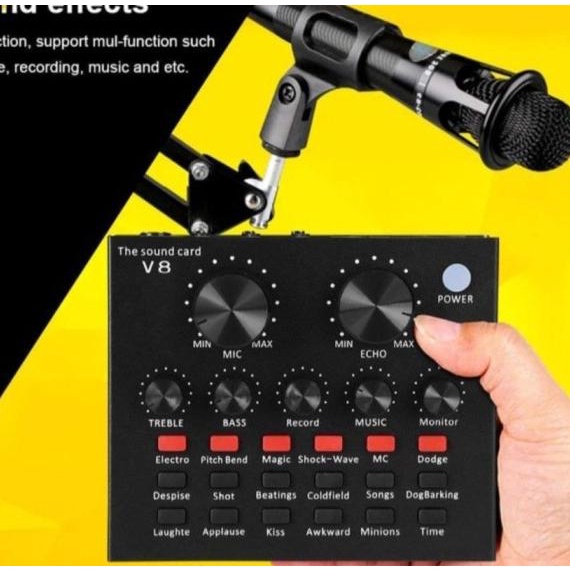 Soundcard Bluetooth Audio Interface V8 Audio Soundcard