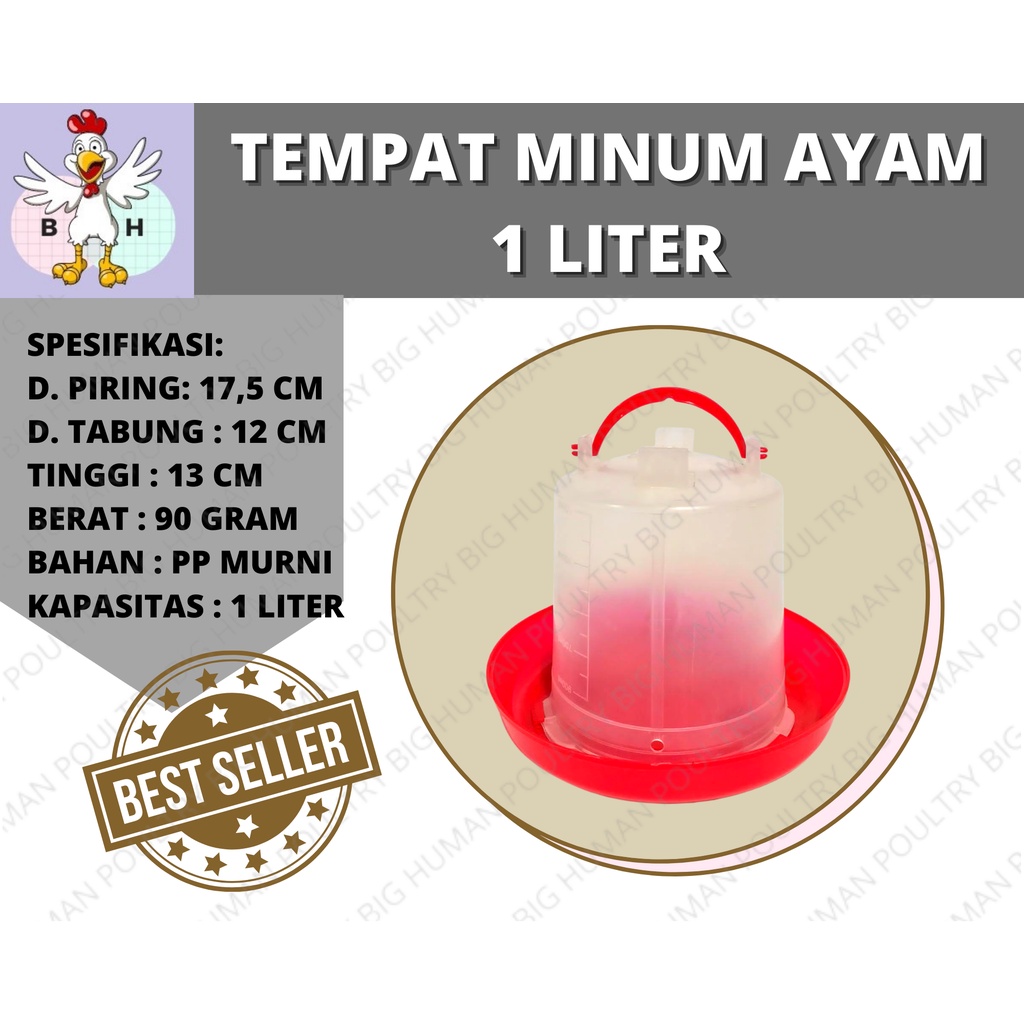 Jual Tempat Minum Ayam Manual 1 Liter Chicken Drinking Doc Tempat Minum Bebek Murah 7950