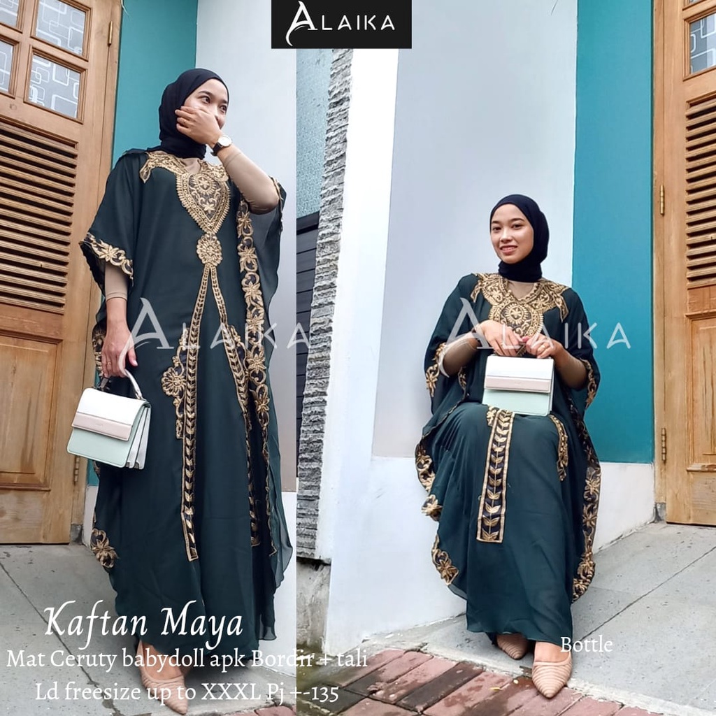 Kaftan Maya Kaftan Muslim Bordir Jumbo Original Produk By Alaika