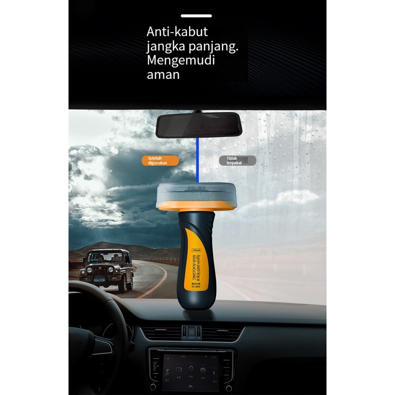 (Tempat, dikirim dari Jakarta) Agen Hujan dan Kabut Mobil Penghilang Film Minyak Spons Lap Kaca Jendela Mobil Wiper Pembersih Tahan Hujan