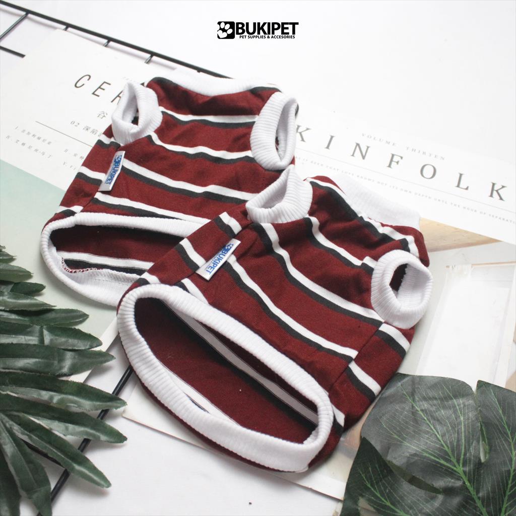 baju kucing anjing kelinci monyet lucu murah aksesoris hewan - BUKI TANK TRICO MAROON SERIES