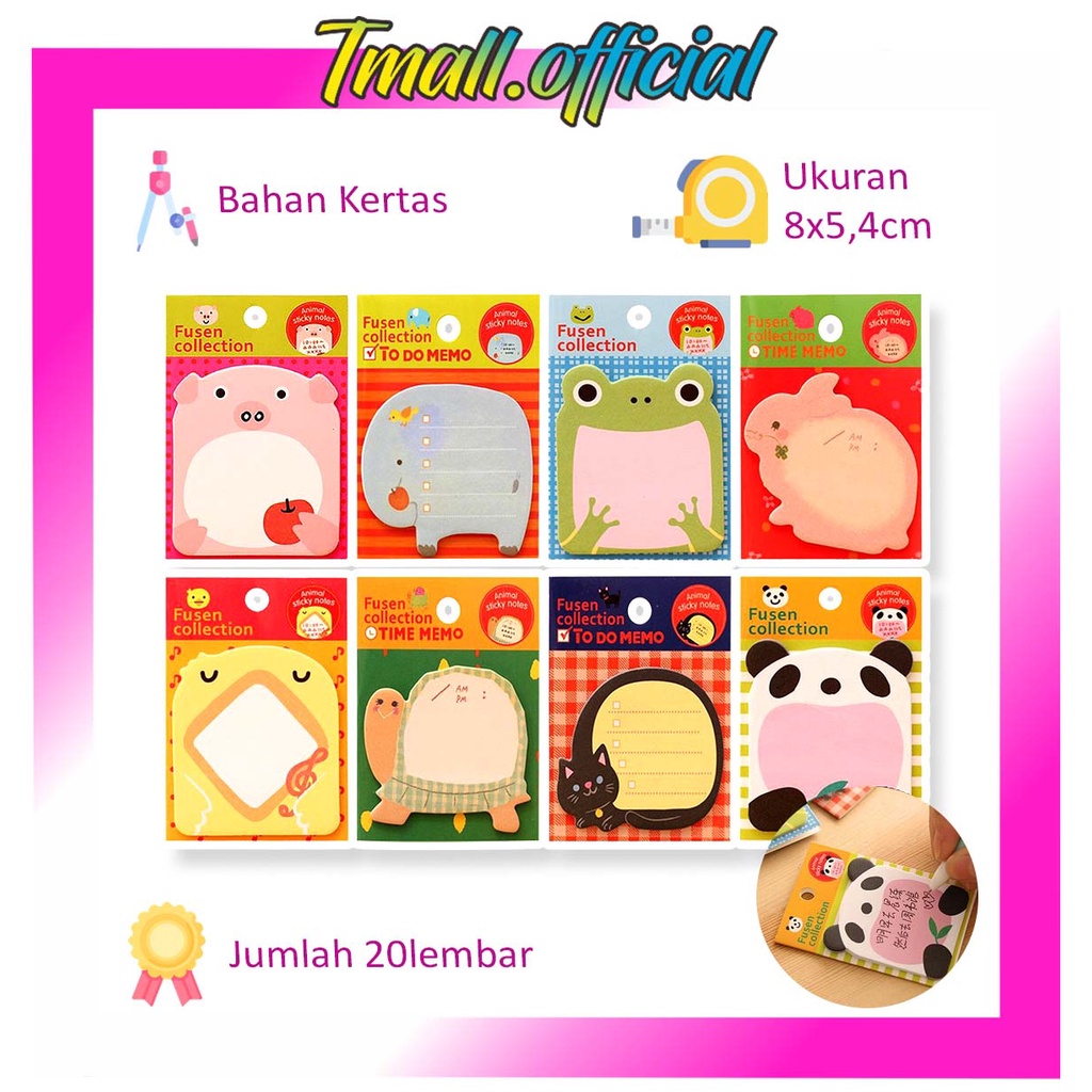 

❄ TMALL ❄ R457 Sticky Note Animal / Kertas Memo Binatang