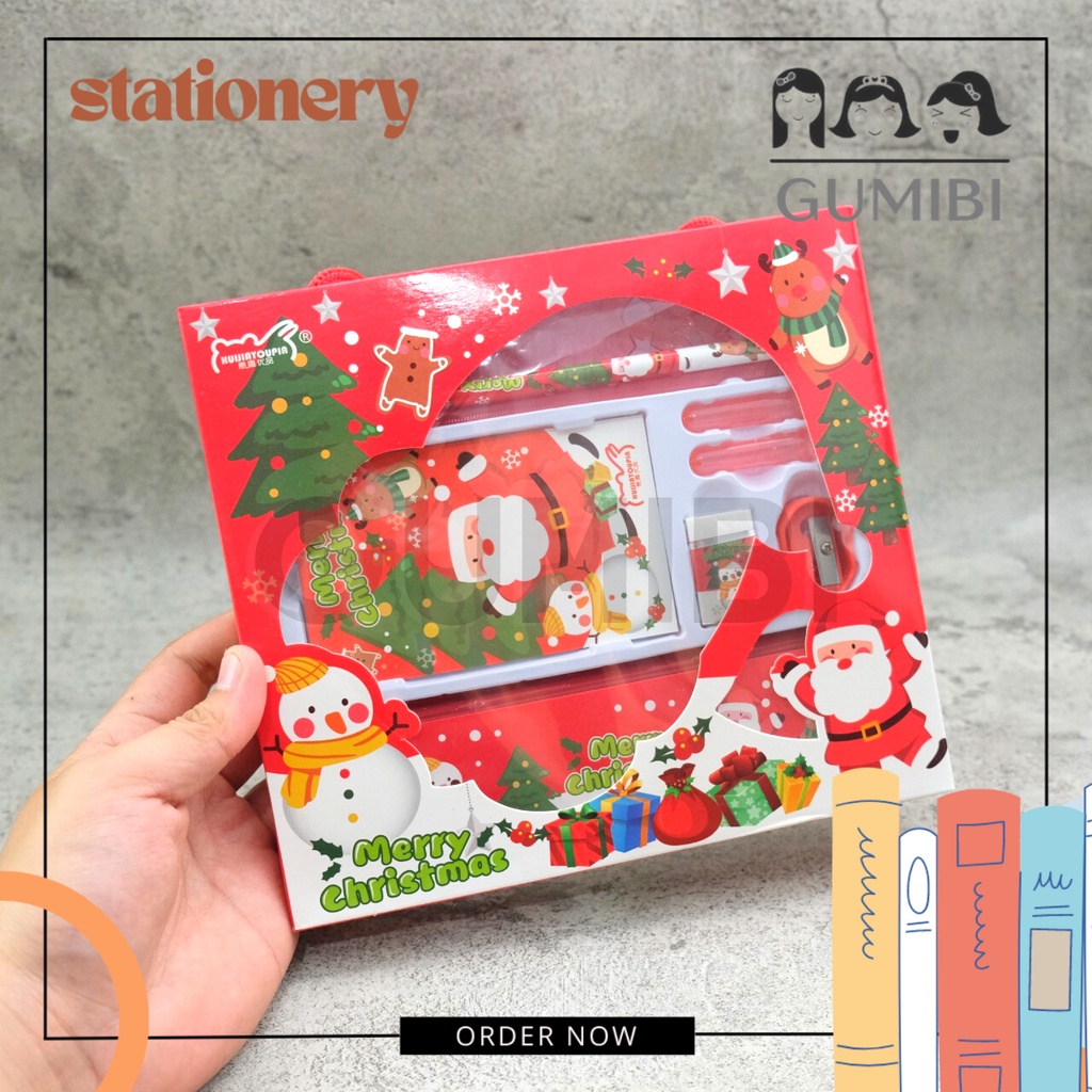 

PAKET ALAT TULIS NATAL SET PERLENGKAPAN CHRISTMAS TUKAR KADO SANTA TEMA ALAT TULIS