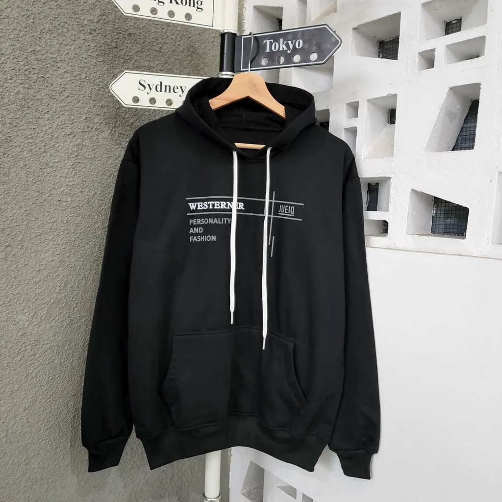 Sweater WESTERNER HOODIE Pria Wanita Oversize Fashion Terkini Motif Simple OOTD Daily Kasual