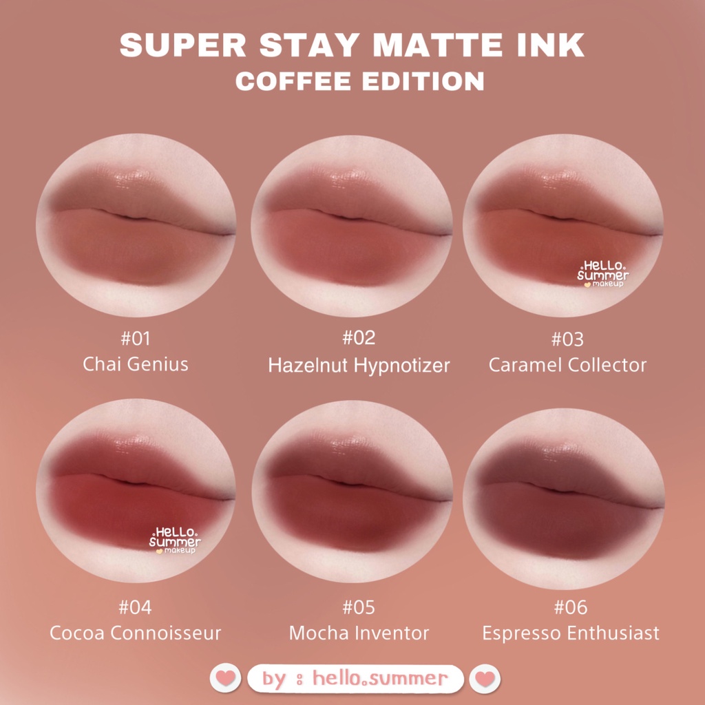 Kiss Beauty Super Stay Matte Ink Coffee Edition Liquid Matte Lipstick Make Up Tahan Lama 16 Jam