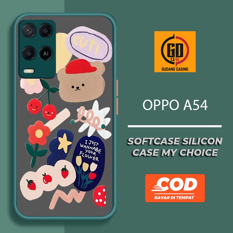 Case OPPO A54 Case Hp  OPPO A54 Case Mychoice Gudang Casing [FLOWER] Casing Hp Aesthetic Kesing Hp K