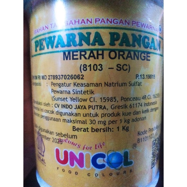 Pewarna Makanan Bubuk Unicol 1kg  / Food Colloring Powder / Sumba Makanan (1.000 gram)