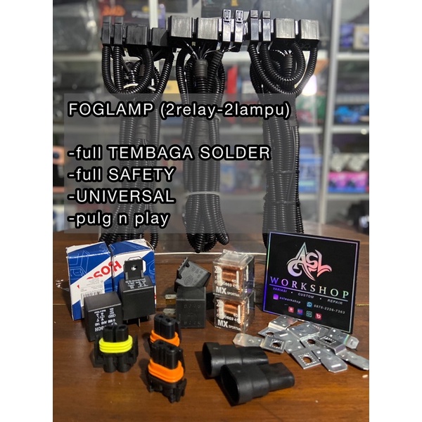 RELAY SET FOGLAMP UNIVERSAL (2RELAY-2LAMPU) MX/HELLA/BOSCH