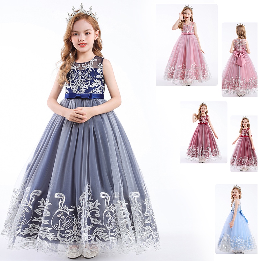 Christmas party Long Dress Anak Perempuan Wedding Pesta Gaun  Anak Perempuan Mewah