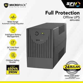 UPS Micropack Premium Anti Petir 650VA / 390W / Battery 7Ah - MFU-650