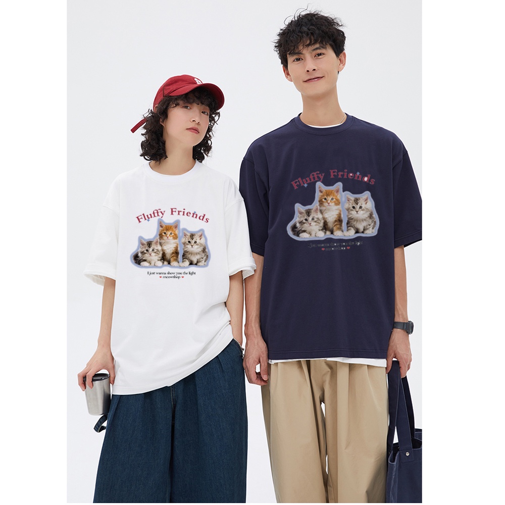 RDGF official shop /Seri kaos couple terbaru2023/Kaos pasangan/tiga anak kucing/kaos keren/