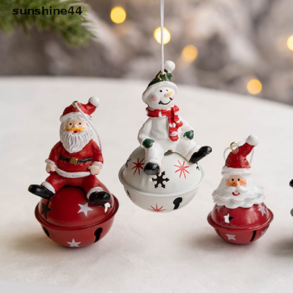 Sunshine Hiasan Pohon Natal Bentuk Lonceng / Snowman / Rusa / Santa Claus Untuk Dekorasi Pesta