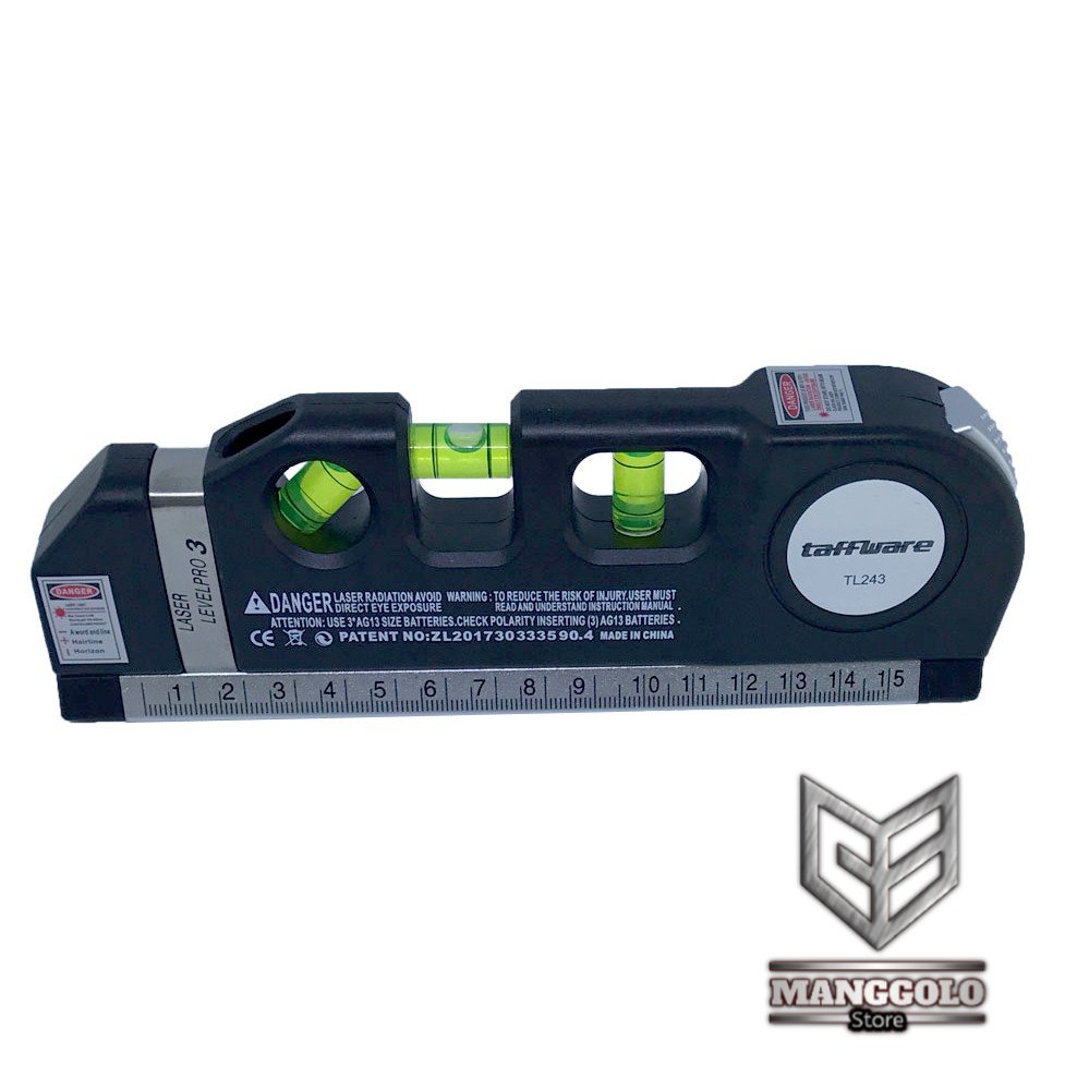 

Taffware LEVELPRO3 Penggaris Horizontal Vertical 250CM + Waterpass - TL243