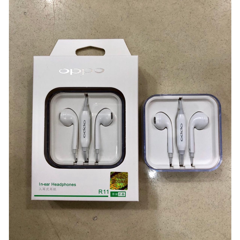 HEADSET OPPO R11 ORIGINAL 100% EARPHONE KABEL JACK 3.5MM