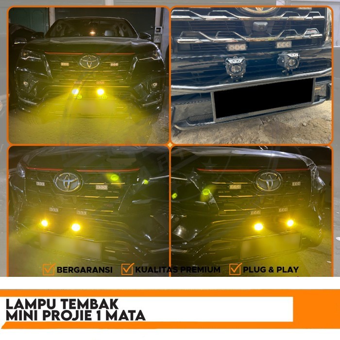 Lampu Mobil Mini Projie 1 mata HIGH TOP QUALITY nyala terang