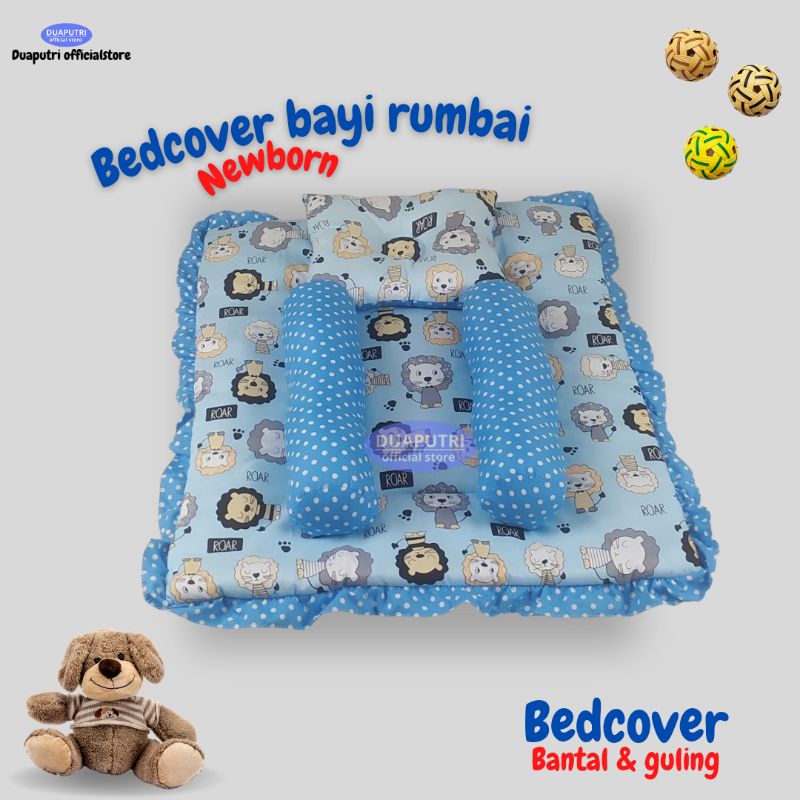 BEDCOVER BAYI RUMBAI / BERCOVER SET BANTAL DAN GULING / BEDCOVER RUMBAI NEWBORN / ALAS TIDUR BAYI / MATRAS TIDUR NEWBORN / SELIMUT BAYI NEWBORN