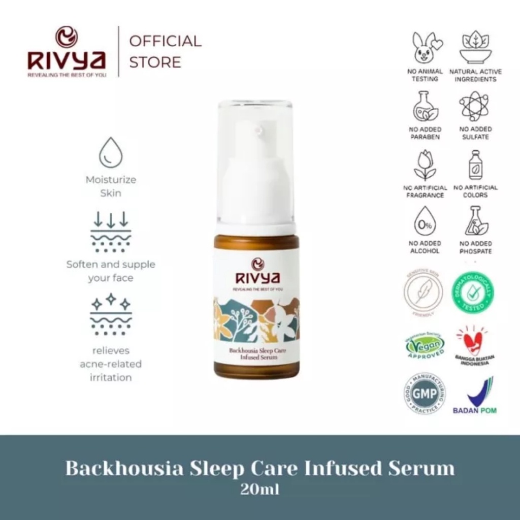 RIVYA Backhousia Sleep Care Infused Serum 20ml - Amaze_Kosmetik